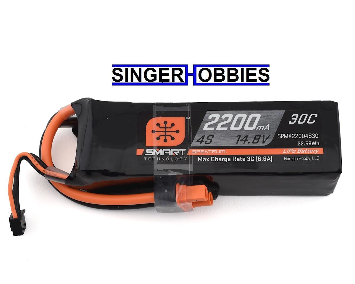 Spektrum SPMX22004S30 4S Smart LiPo 30C Battery IC3 Connector 14.8V/2200MaH