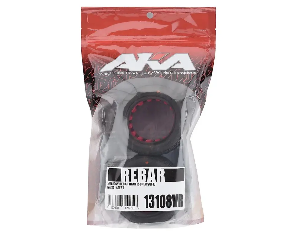 Thumbnail: AKA 13108VR Rebar 2.2" Rear Buggy Tires w/Red Insert (2) (Super Soft)