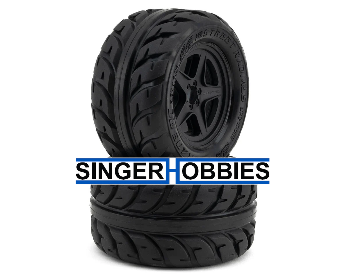 UpGrade RC UPG-10005 Low-Pro BELTED Street Radials 2.8" Pre-Mounted On-Road Tire
