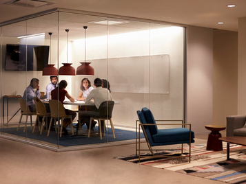 partition of meeting room at an office