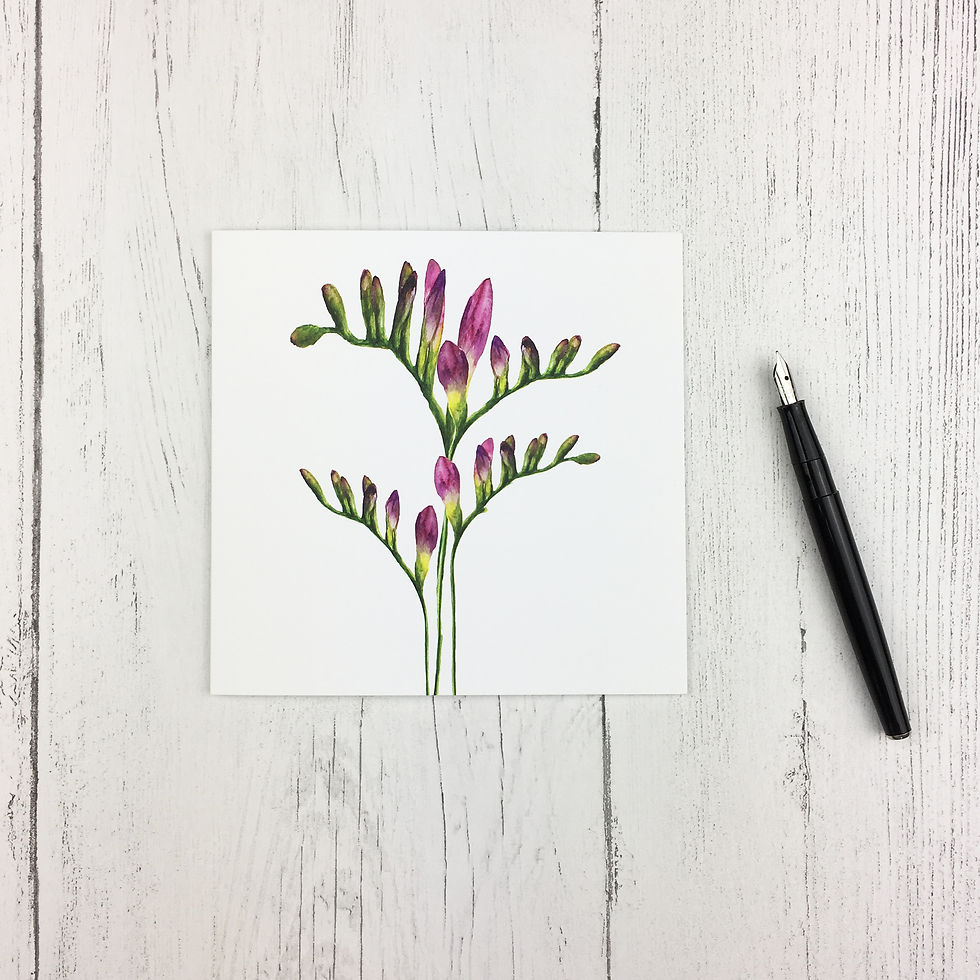 Thumbnail: Freesia Greetings Card
