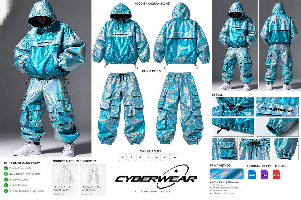 CYBERWEAR HOLO CYAN SYSTEM front product concept