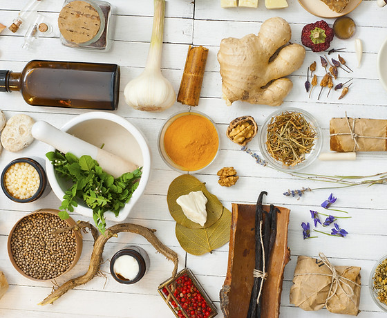 Herbal Ingredients Flat Lay