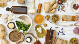 Everyday holistic wellness practices including movement, nutritious food, relaxation and complementary therapy.