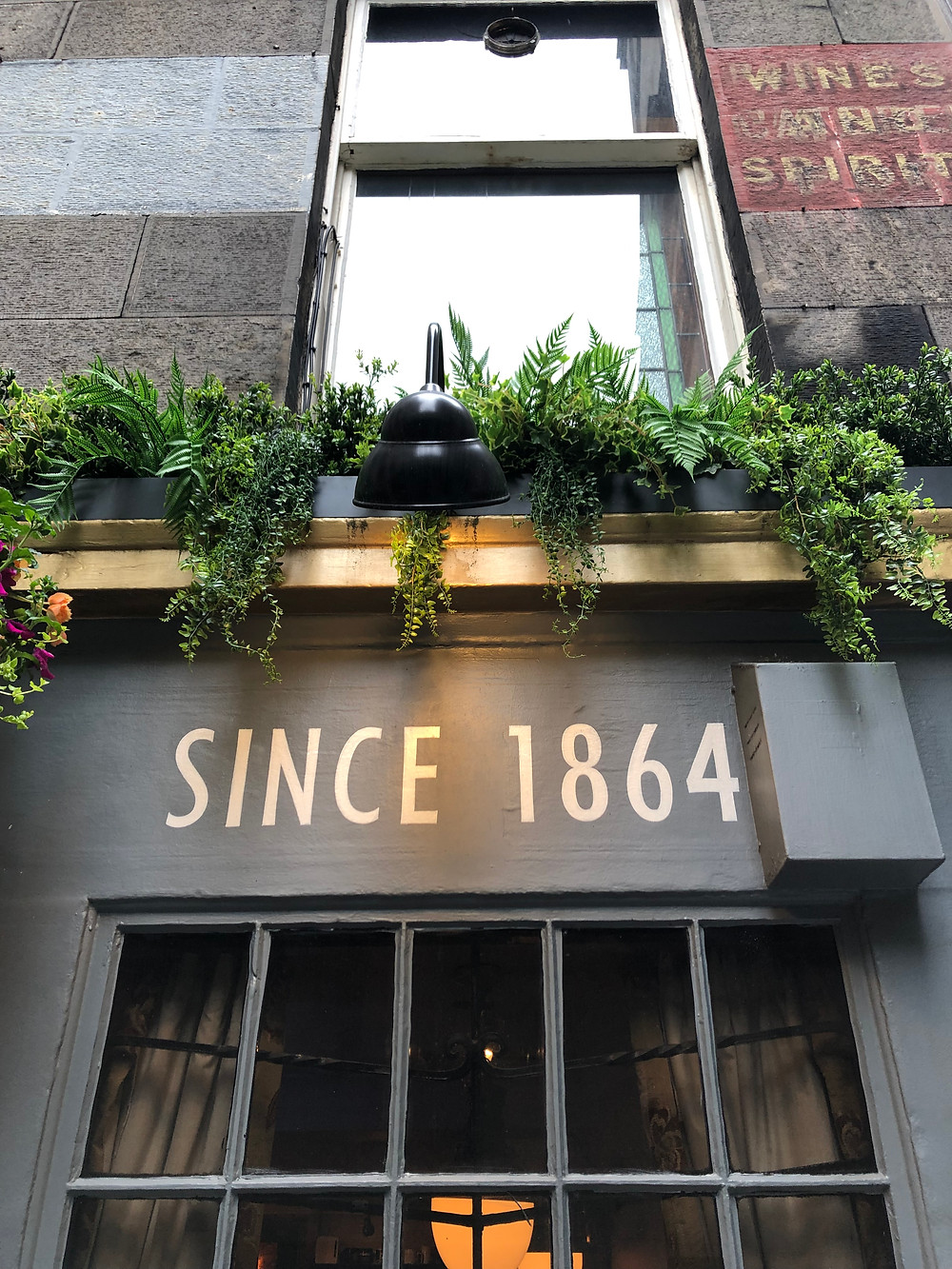 Pub exterior plants