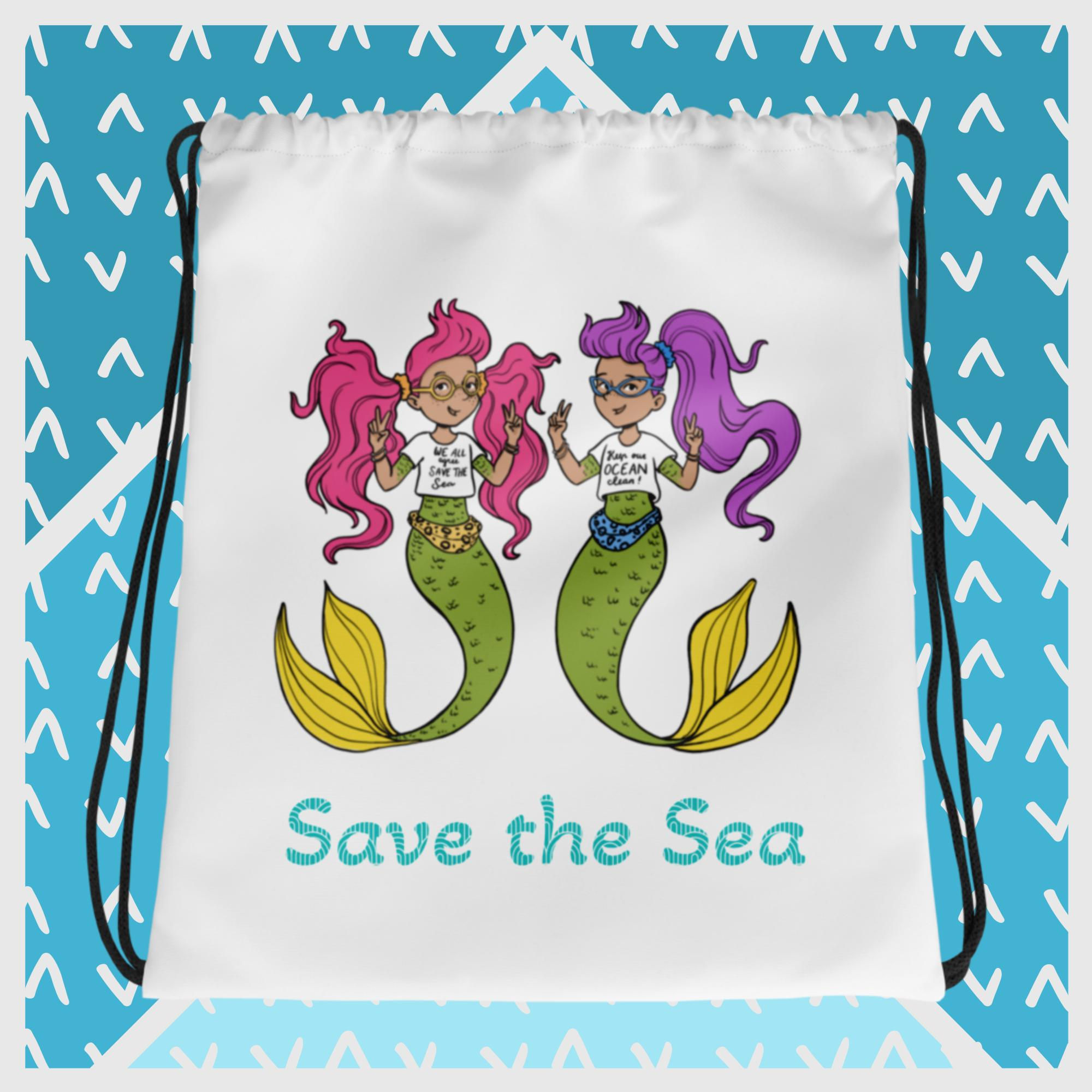 SAVE THE SEA Drawstring bag