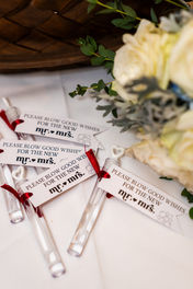 Bubble kits for the wedding guests