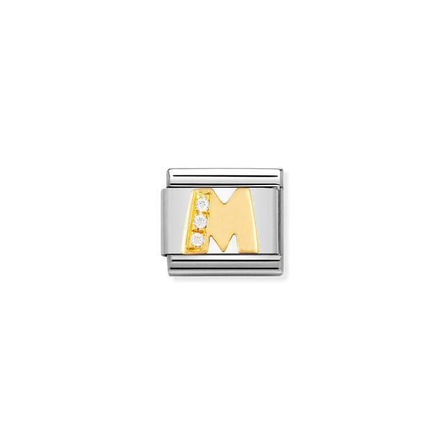 Charm, Composable® Link, Letter M with Stones