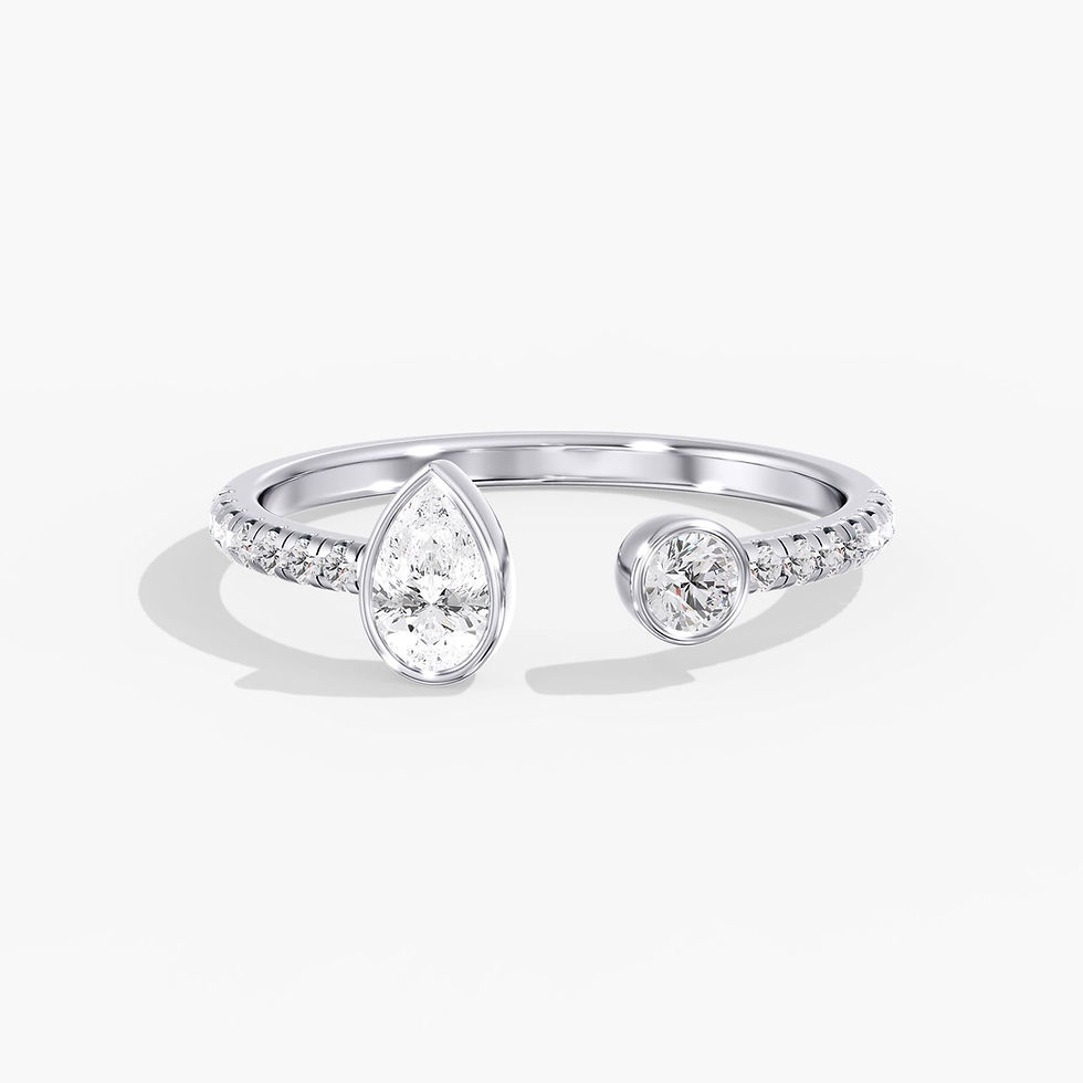 Thumbnail: Petite Pear Bezel Cuff Ring