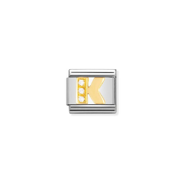 Charm, Composable® Link, Letter K with Stones