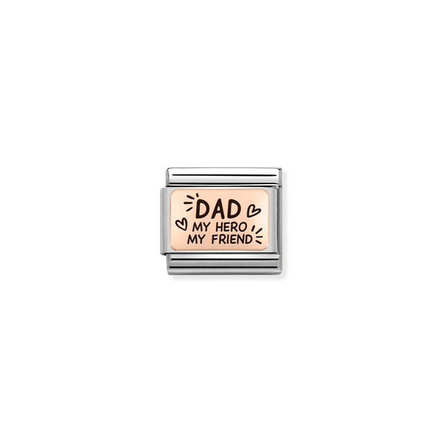 Charm, Composable® Link, DAD MY HERO MY FRIEND Rosegold