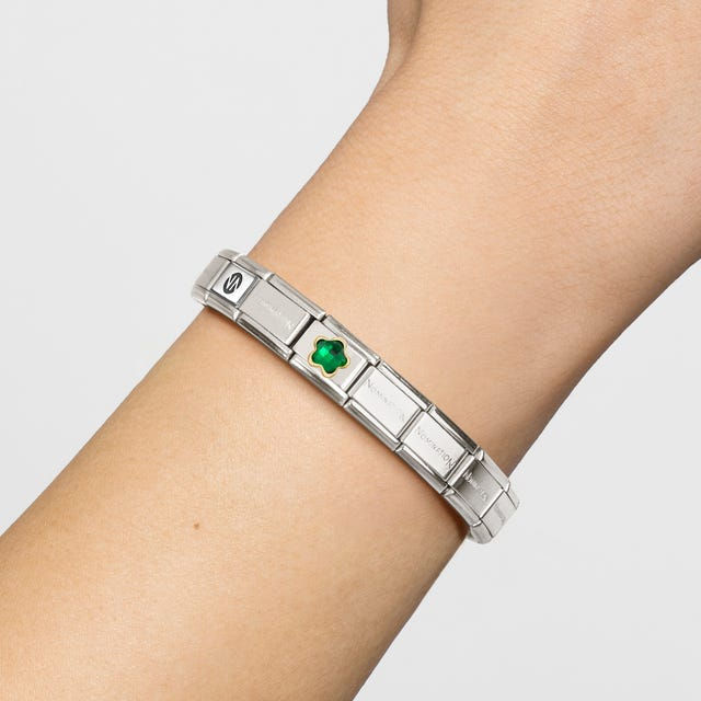 Thumbnail: Charm, Composable® Classic Link, Green CZ Flower