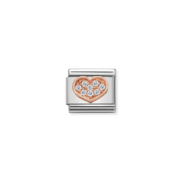 Charm, Composable® Link, Heart with Stones