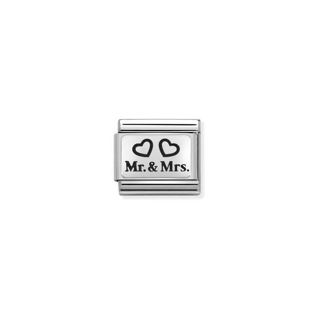 Charm, Composable® Link, Mr. and Mrs. with Hearts