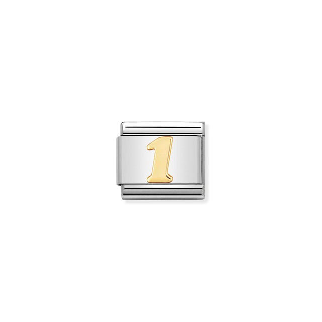 Charm, Composable® Link, Number 1 in bonded yellow gold
