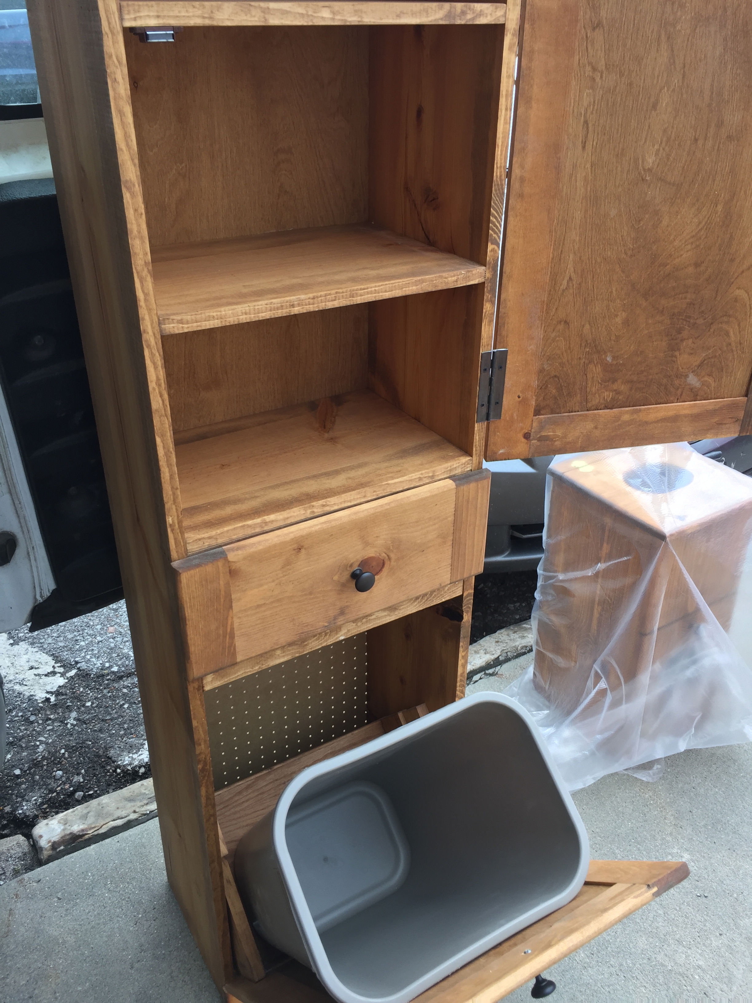 Pine Single With Top Cabinet and Drawer