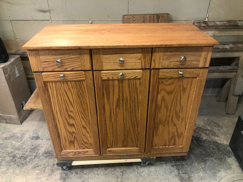 Thumbnail: Oak Independently Opening Triple With Independently Opening Drawers 