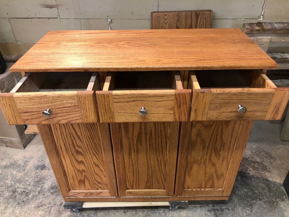 Thumbnail: Oak Independently Opening Triple With Independently Opening Drawers 