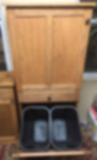Thumbnail: Oak Double With Top Cabinet and Drawer