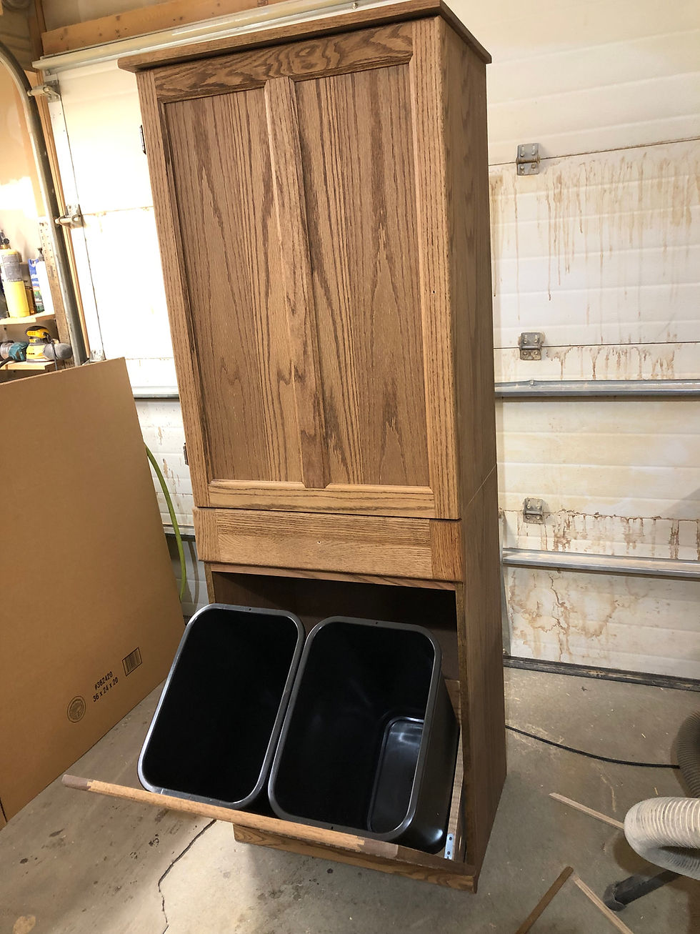 Thumbnail: Oak Double With Top Cabinet and Drawer