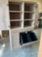 Thumbnail: Oak Independently Opening Triple With Drawers and Top Cabinet