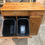 Thumbnail: Oak Independently Opening Double With Small Side Cabinet and Drawers 