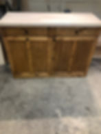 Thumbnail: Pine Double With Large Side Cabinet and Drawers With Butcher Block Top