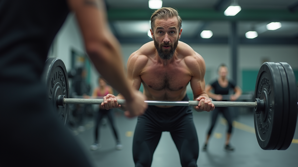 Eye-level view of a training session on safe lifting techniques