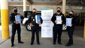 RECIBE SEGURIDAD PÚBLICA DE SAN NICOLÁS DONATIVO DE CUBREBOCAS