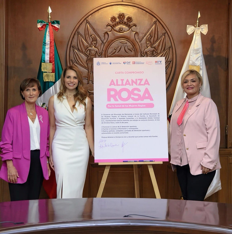 Fortalece DIF Monterrey acciones contra el cáncer de mama con la firma de "Alianza Rosa"