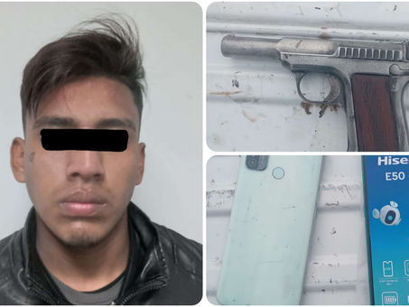 Lo detienen con pistola; ofrece celulares por su libertad