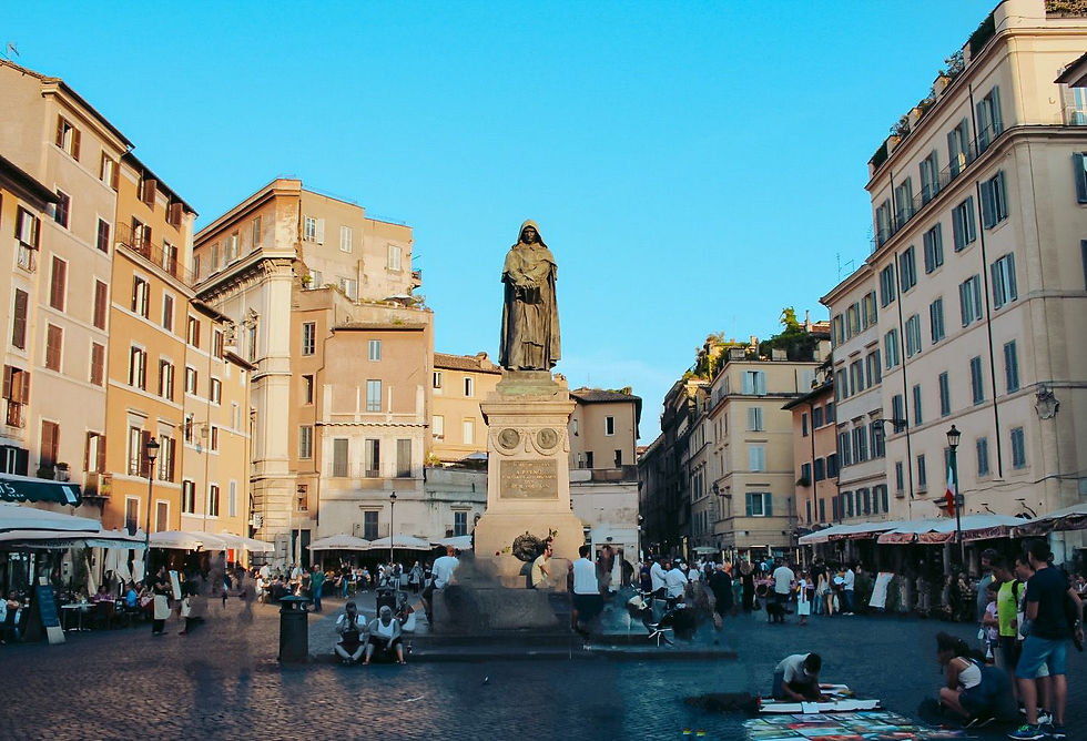 The Statue of Giordano Bruno, the philosopher burned at the stake in Campo de' Fiori
