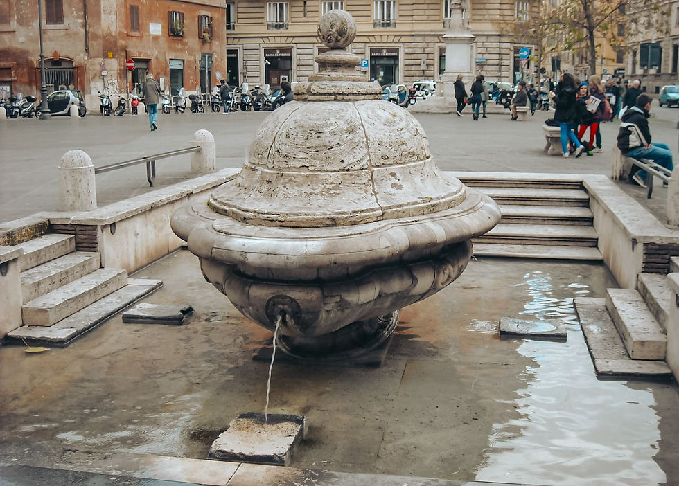 Fontana della Terrina, the original in Piazza della Chiesa Nuova