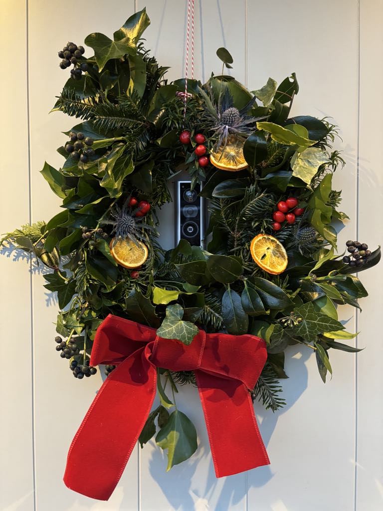Christmas fresh flower wreath
