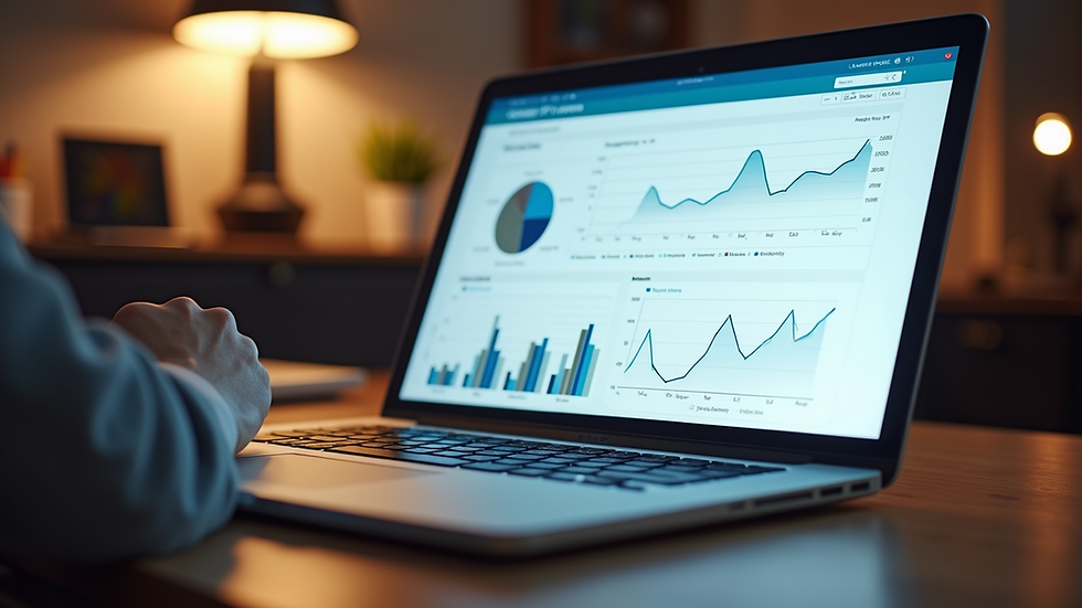Eye-level view of a laptop screen showing PPC campaign dashboard