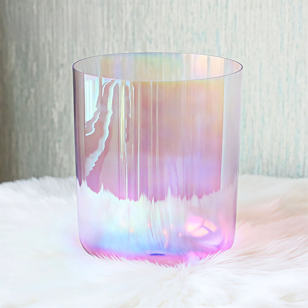 Angel’s Light Sound Of Miracles (Clear Aurora amethyst & rose) Crystal Bowl