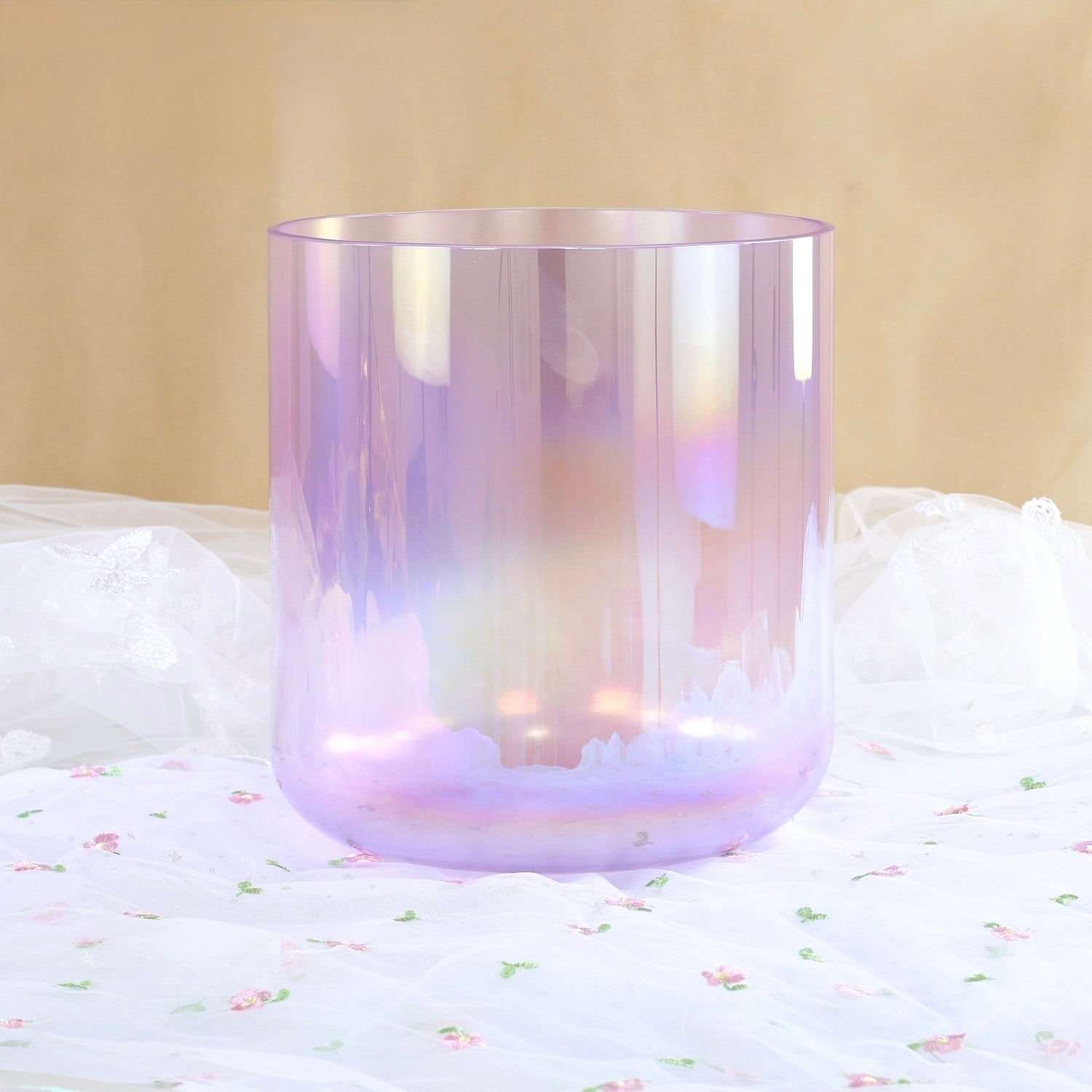 Divine Aurora Sound Of Miracles (clear Fairy dust lavender purple ) Crystal Bowl