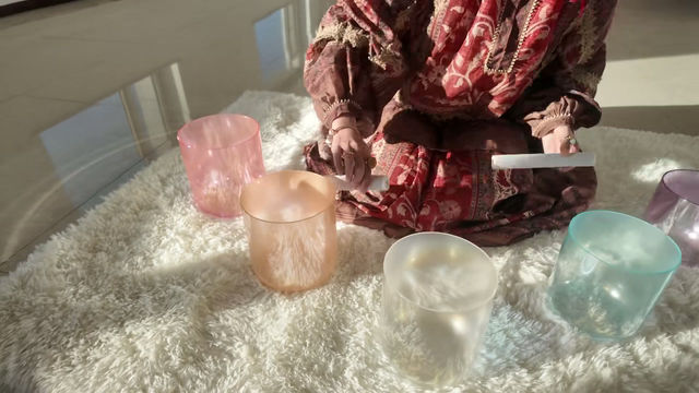 Thumbnail: Sacred Jade Sound Of Miracles (clear aurora pearl green ) Crystal Bowl