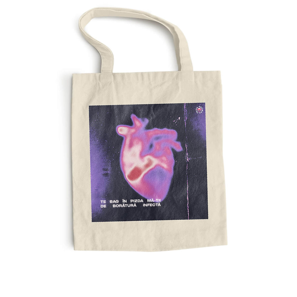 Thumbnail: Tote Bag Inimă Ești o Borâtură Infectă