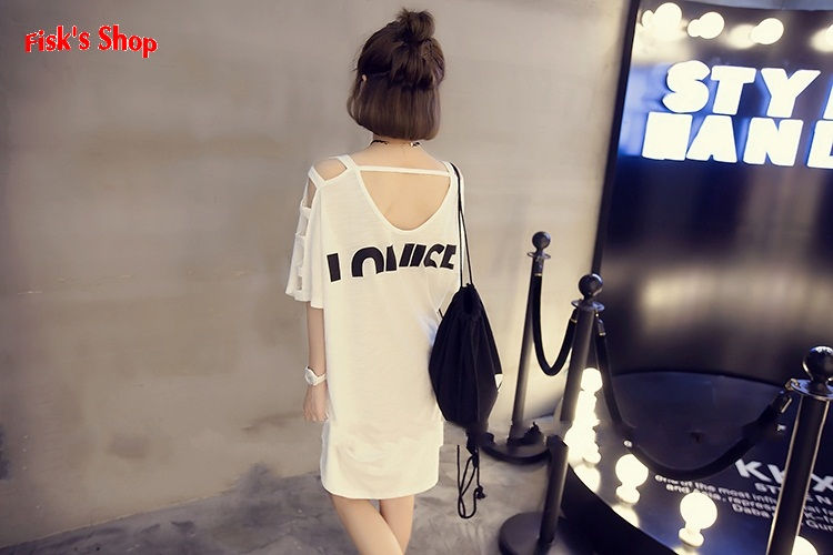Thumbnail: Váy maxi dáng rộng in chữ