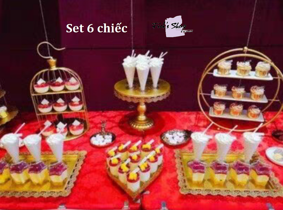 Hình thu nhỏ: Khay bánh sinh nhật, điểm tâm set 6 hình khối