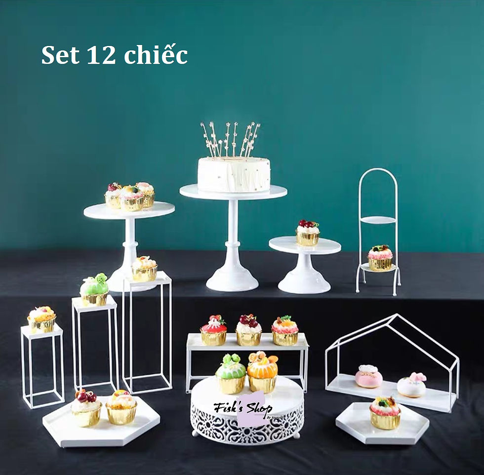 Thumbnail: Khay bánh sinh nhật, điểm tâm set 12 hình khối