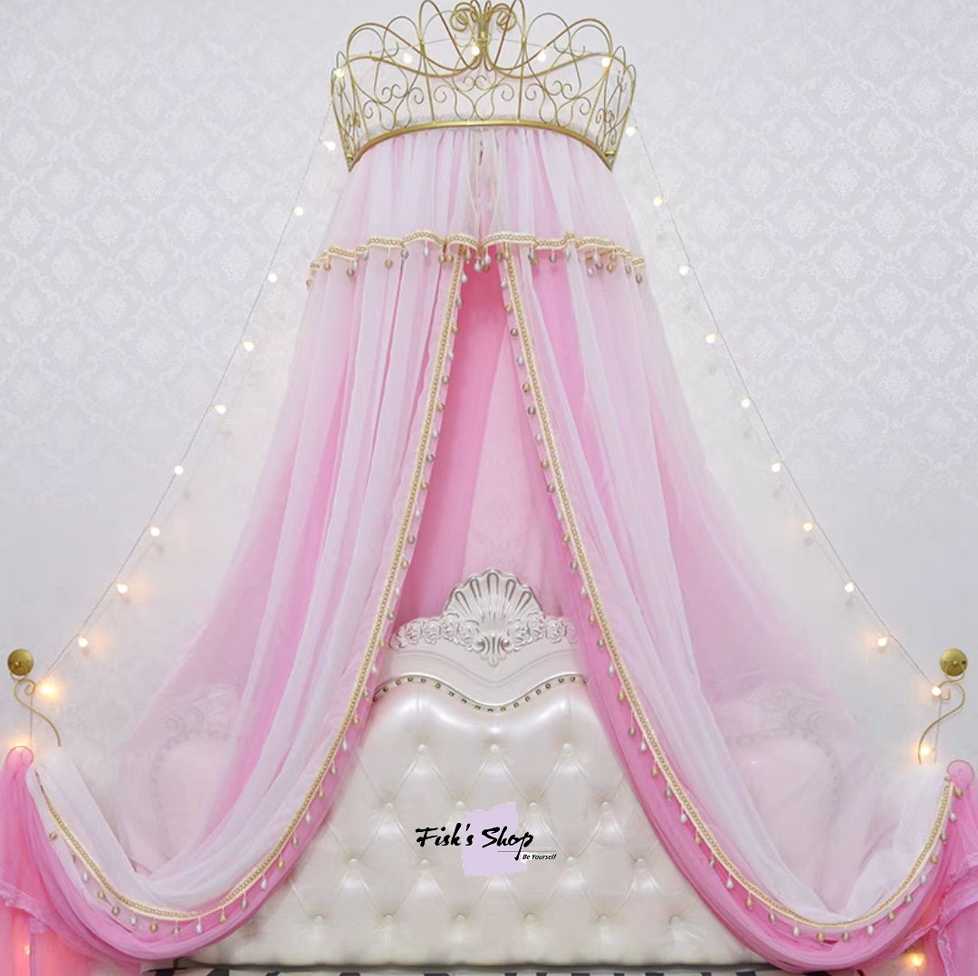 Khung màn treo công chúa viền hạt tròn