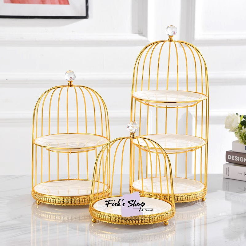 Thumbnail: Khay đựng bánh sinh nhật, điểm tâm nửa lồng chim đĩa sứ