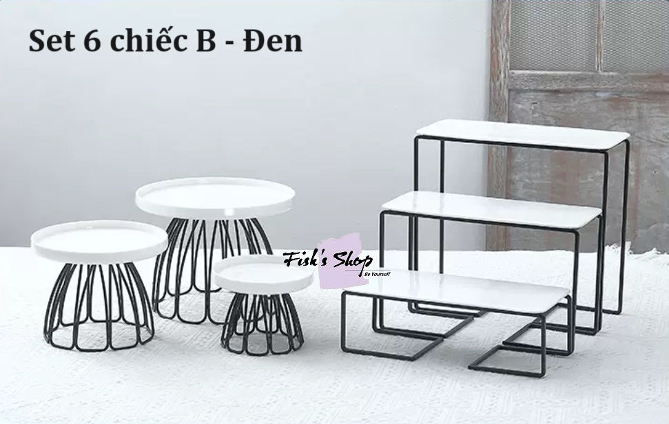 Thumbnail: Khay đựng bánh sinh nhật, điểm tâm set kim loại sứ