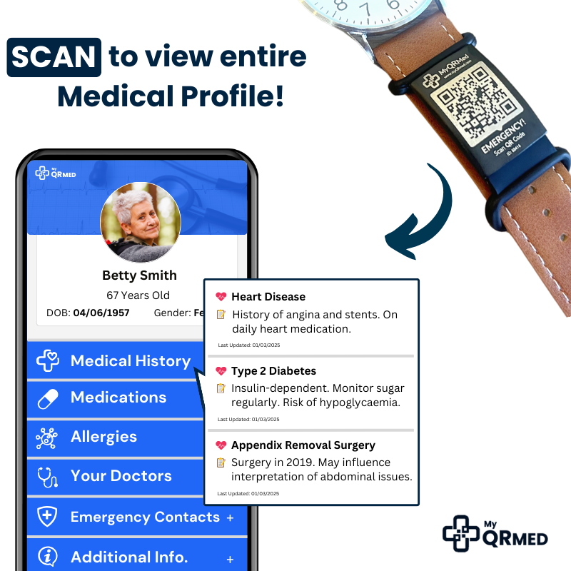 MyQRMed Medical ID Bracelet for instant access to medical information