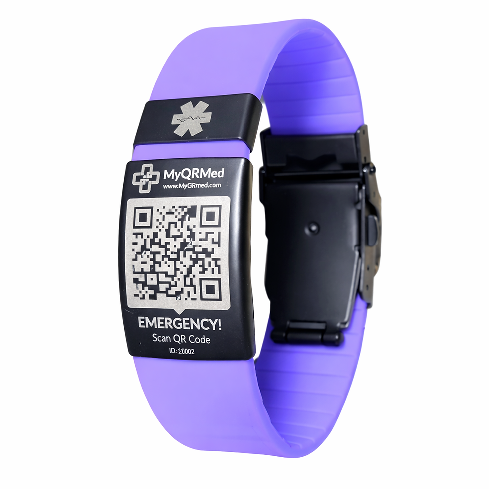 Thumbnail: MyQRMed ClipFit Medical Alert Bracelet | QR Code Medical ID, Secure Clasp