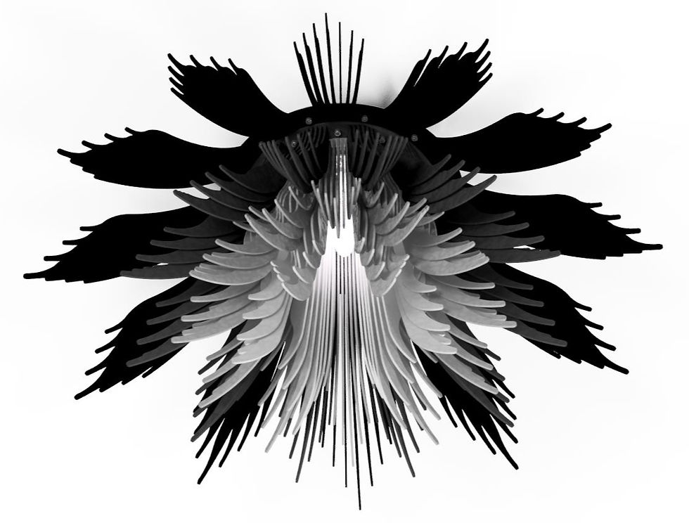 Thumbnail: Spectacular aluminium Chandelier lighting pendant