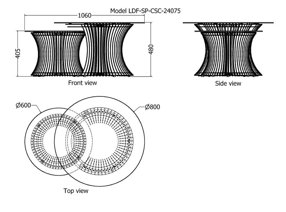 Thumbnail: upmarket aluminium side coffee tables nested