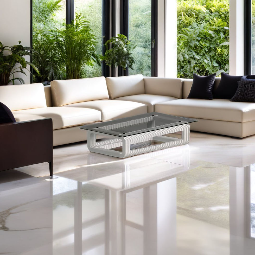 upmarket aluminium coffee table